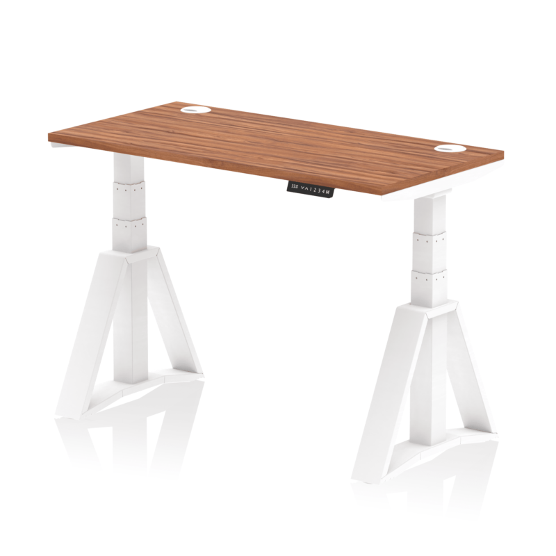 Air Height Adjustable Slimline Desk With Cable Ports With Piste Foot - Image 25