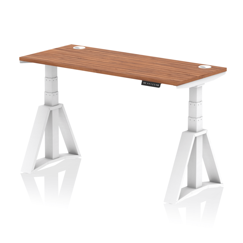 Air Height Adjustable Slimline Desk With Cable Ports With Piste Foot - Image 26