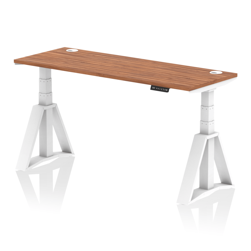 Air Height Adjustable Slimline Desk With Cable Ports With Piste Foot - Image 27