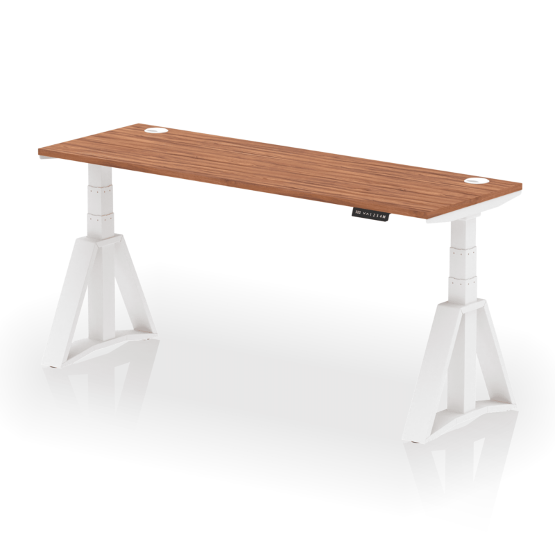 Air Height Adjustable Slimline Desk With Cable Ports With Piste Foot - Image 28