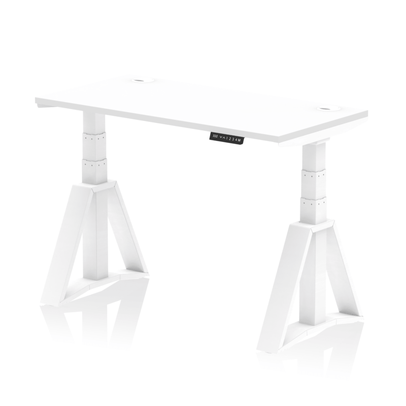 Air Height Adjustable Slimline Desk With Cable Ports With Piste Foot - Image 29