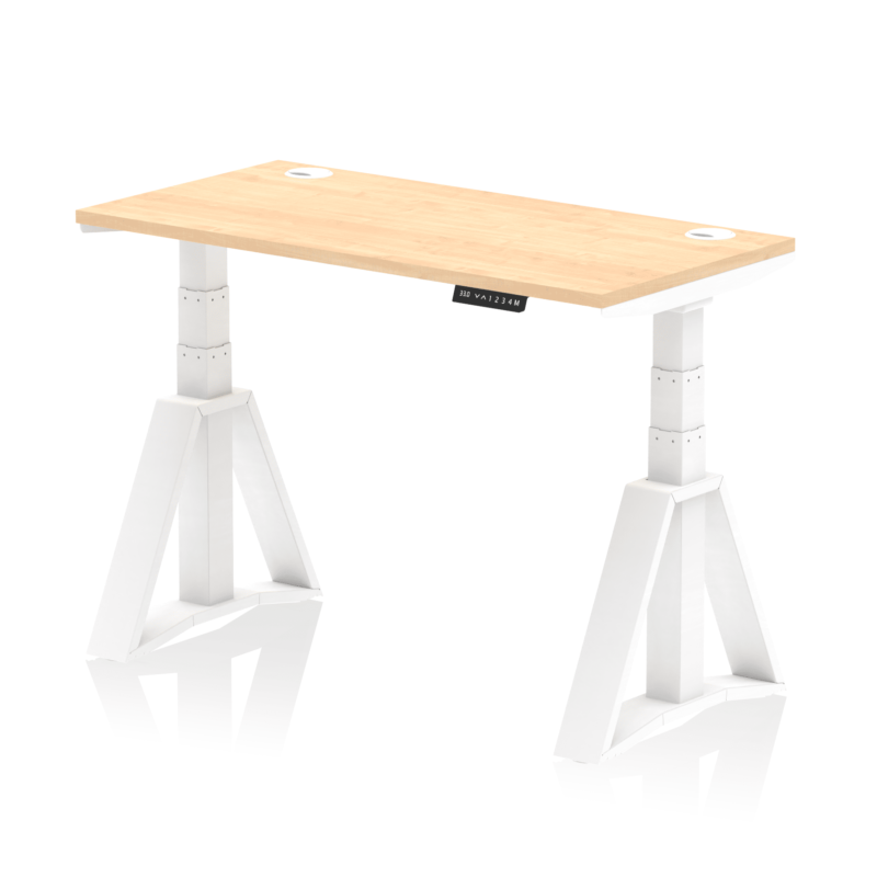 Air Height Adjustable Slimline Desk With Cable Ports With Piste Foot - Image 33