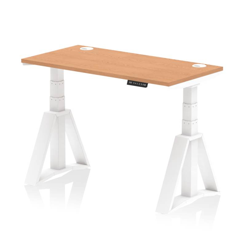 Air Height Adjustable Slimline Desk With Cable Ports With Piste Foot - Image 37
