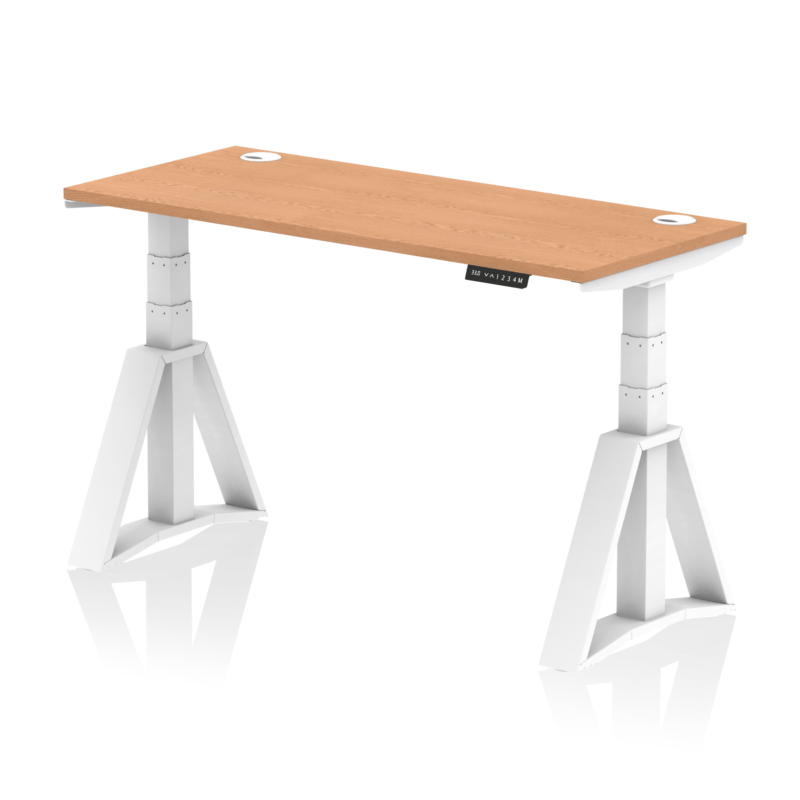 Air Height Adjustable Slimline Desk With Cable Ports With Piste Foot - Image 38