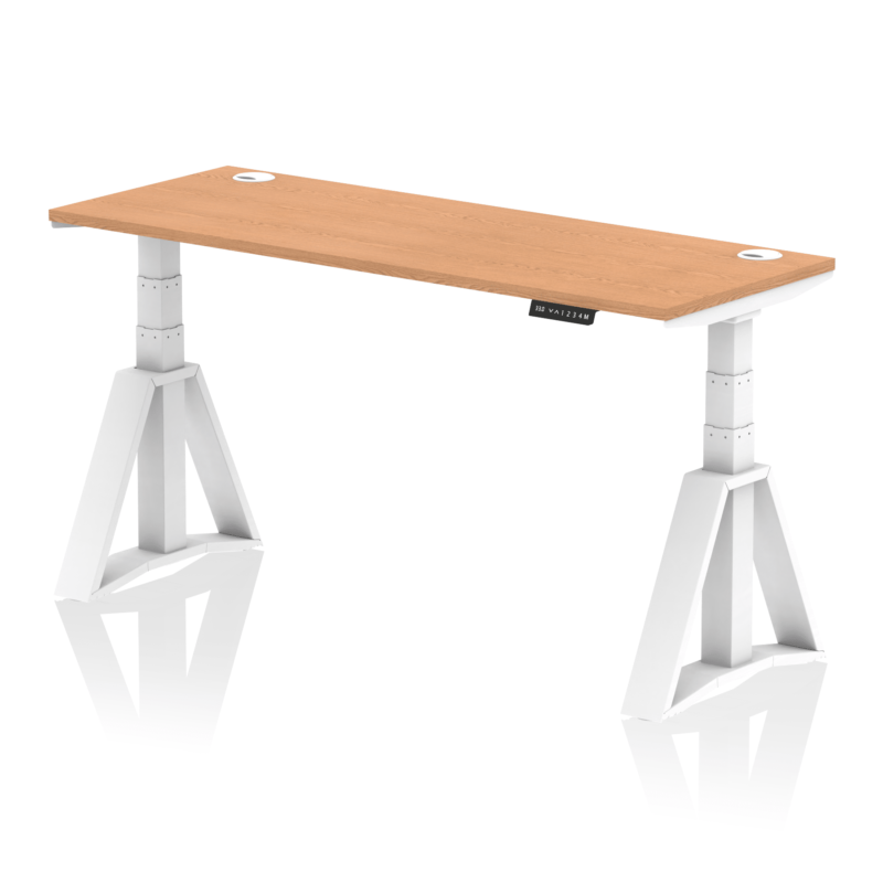Air Height Adjustable Slimline Desk With Cable Ports With Piste Foot - Image 39