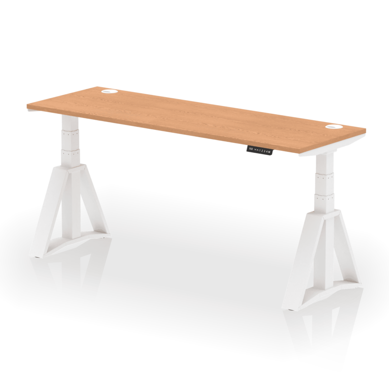 Air Height Adjustable Slimline Desk With Cable Ports With Piste Foot - Image 40