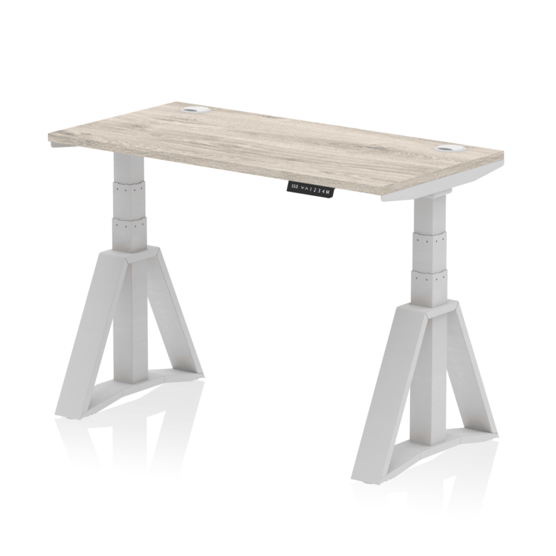 Air Height Adjustable Slimline Desk With Cable Ports With Piste Foot - Image 41