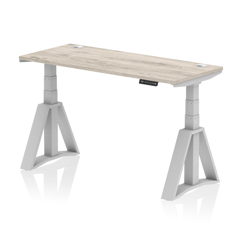 Air Height Adjustable Slimline Desk With Cable Ports With Piste Foot - Image 42