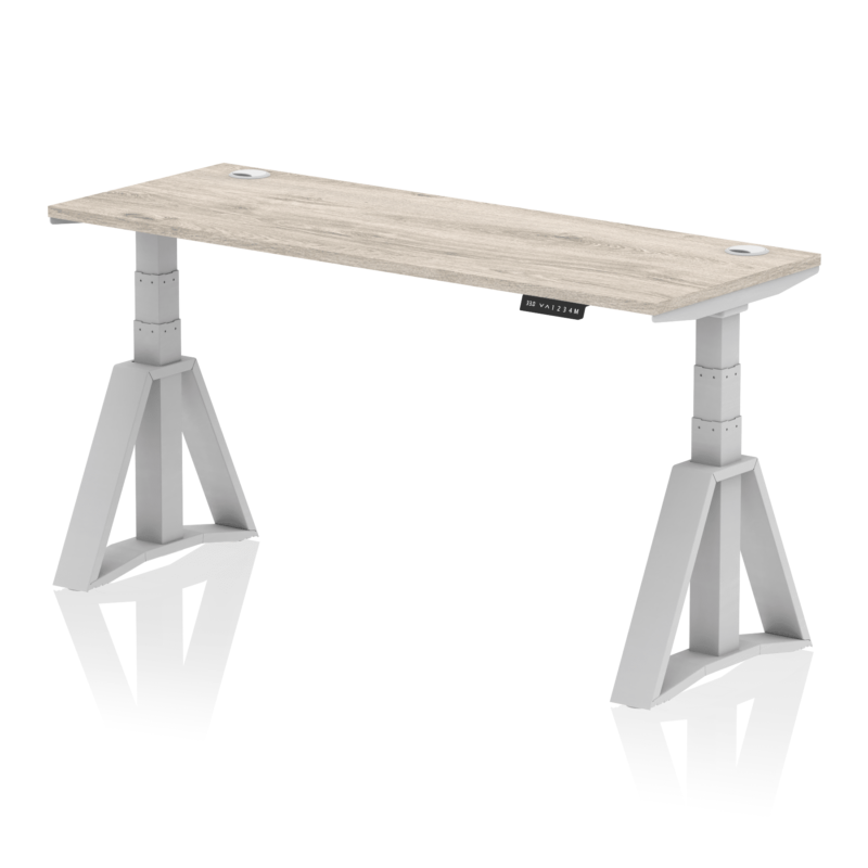 Air Height Adjustable Slimline Desk With Cable Ports With Piste Foot - Image 43