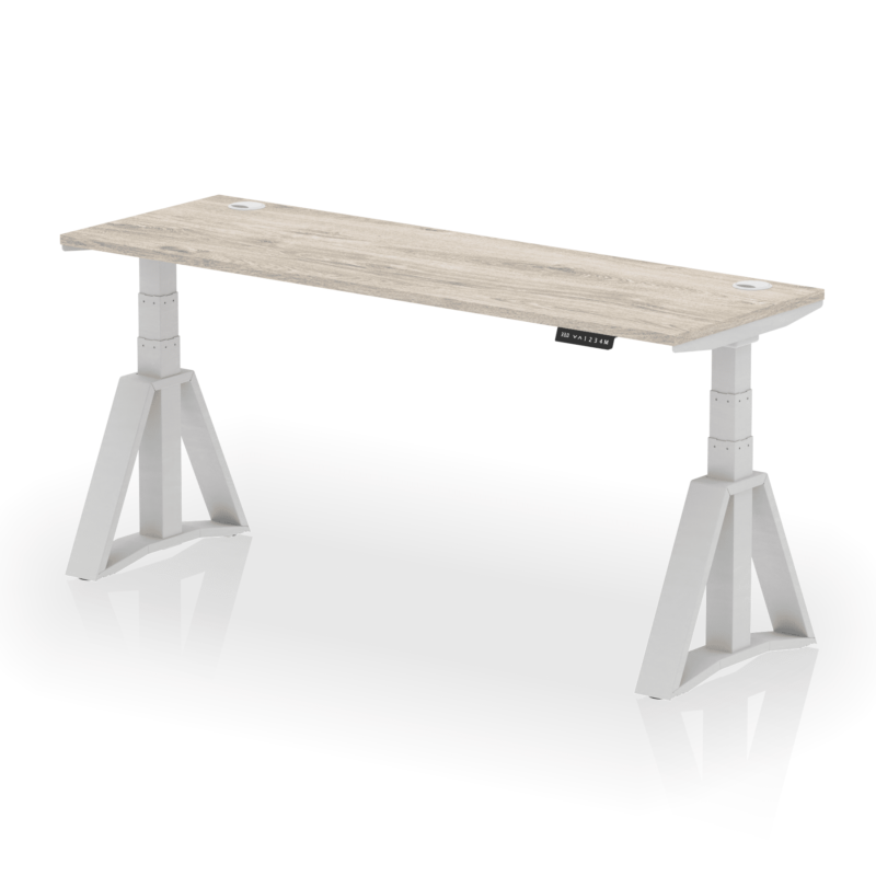 Air Height Adjustable Slimline Desk With Cable Ports With Piste Foot - Image 44