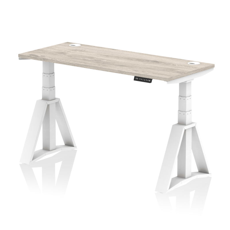 Air Height Adjustable Slimline Desk With Cable Ports With Piste Foot - Image 46