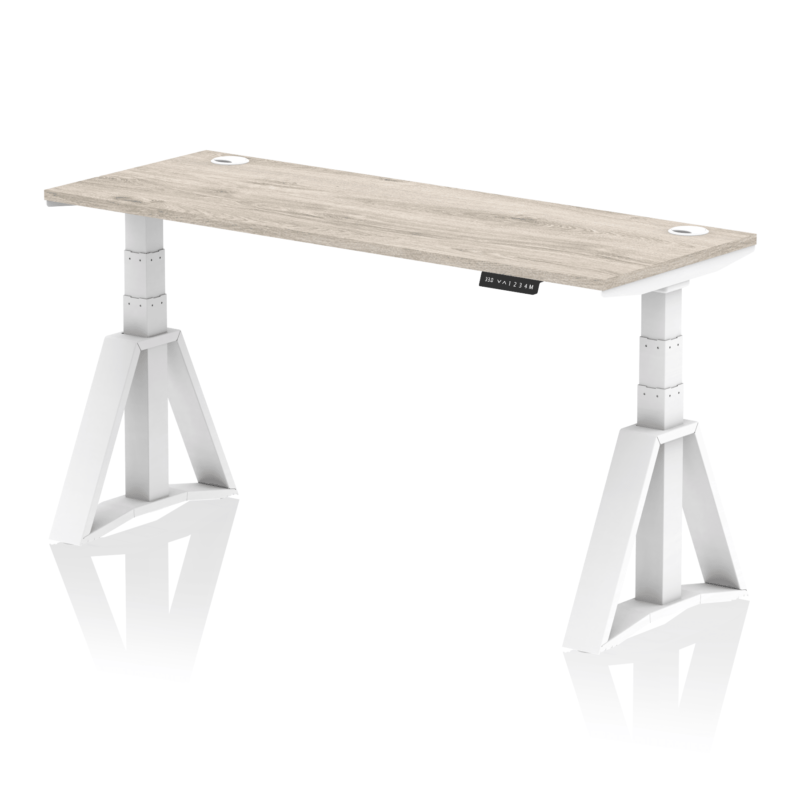 Air Height Adjustable Slimline Desk With Cable Ports With Piste Foot - Image 47