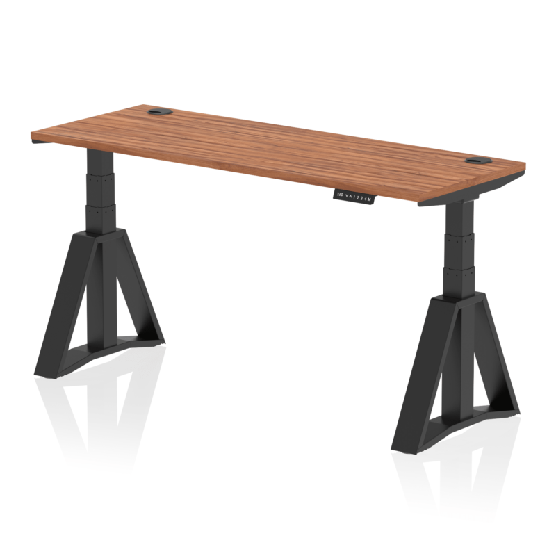 Air Height Adjustable Slimline Desk With Cable Ports With Piste Foot - Image 55