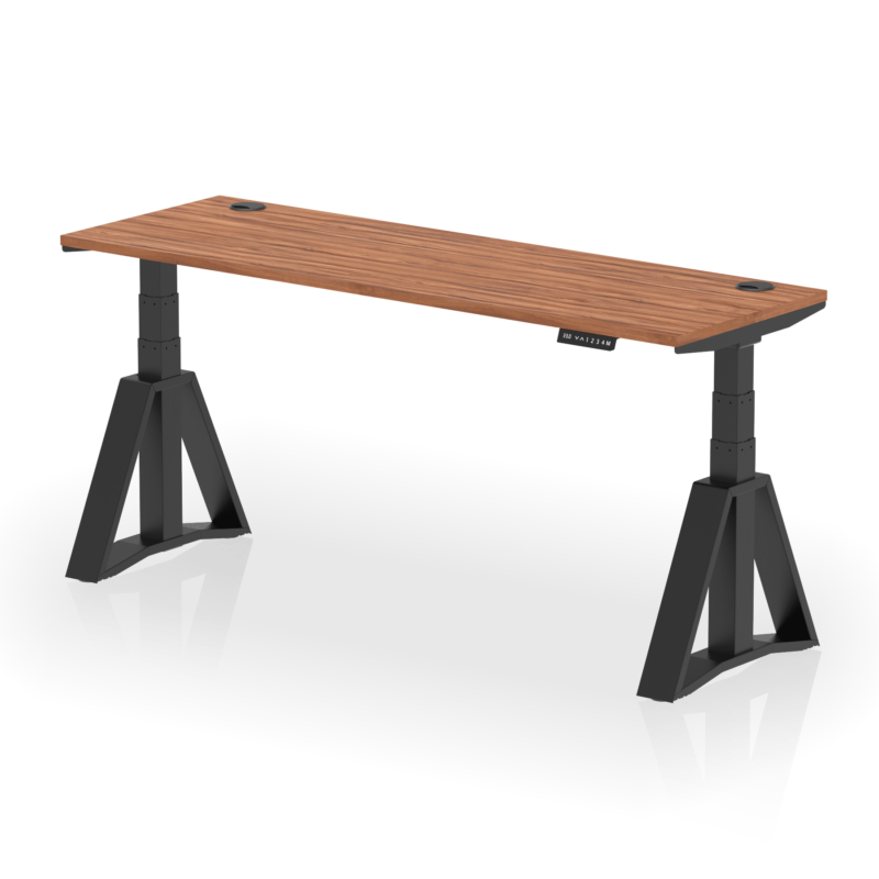 Air Height Adjustable Slimline Desk With Cable Ports With Piste Foot - Image 56