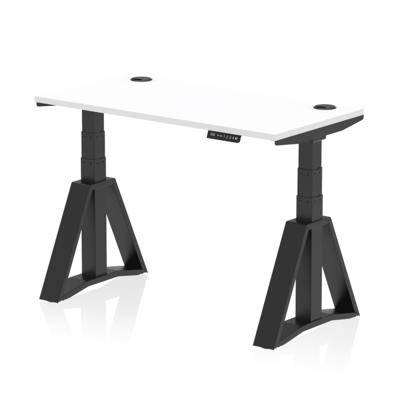 Air Height Adjustable Slimline Desk With Cable Ports With Piste Foot - Image 57