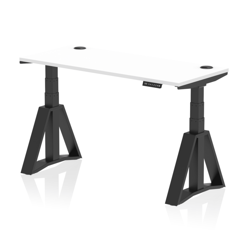 Air Height Adjustable Slimline Desk With Cable Ports With Piste Foot - Image 58