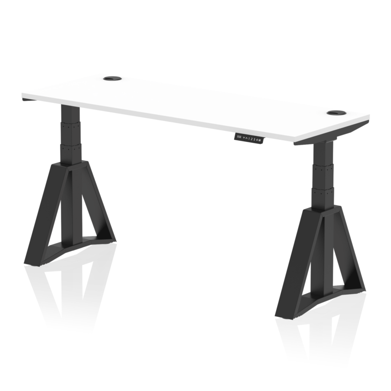 Air Height Adjustable Slimline Desk With Cable Ports With Piste Foot - Image 59