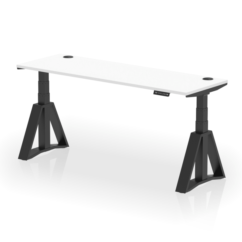 Air Height Adjustable Slimline Desk With Cable Ports With Piste Foot - Image 60