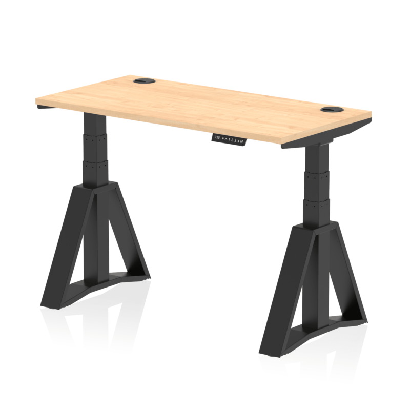 Air Height Adjustable Slimline Desk With Cable Ports With Piste Foot - Image 61