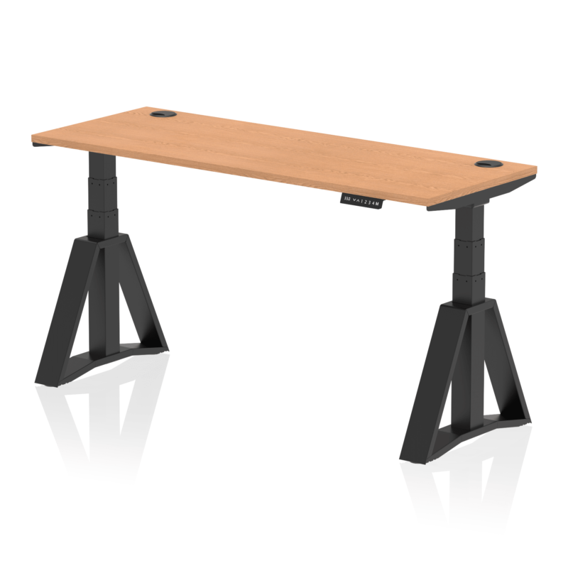 Air Height Adjustable Slimline Desk With Cable Ports With Piste Foot - Image 67