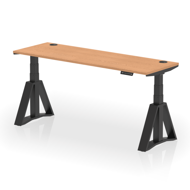Air Height Adjustable Slimline Desk With Cable Ports With Piste Foot - Image 68