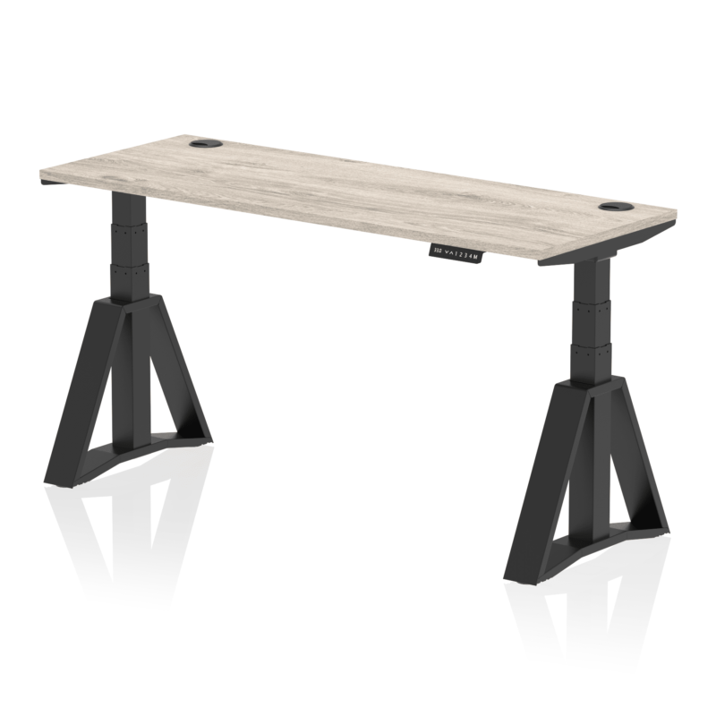 Air Height Adjustable Slimline Desk With Cable Ports With Piste Foot - Image 71