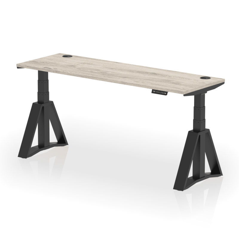 Air Height Adjustable Slimline Desk With Cable Ports With Piste Foot - Image 72