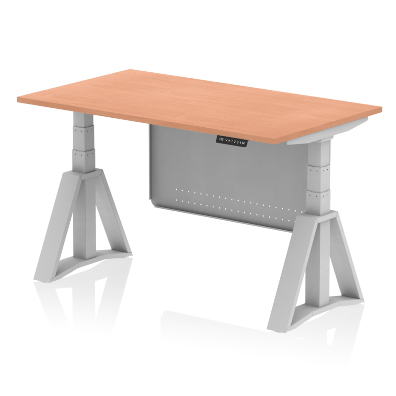 Air Height Adjustable Desk without Cable Ports With Steel Modesty Panel With Piste Foot - Image 2