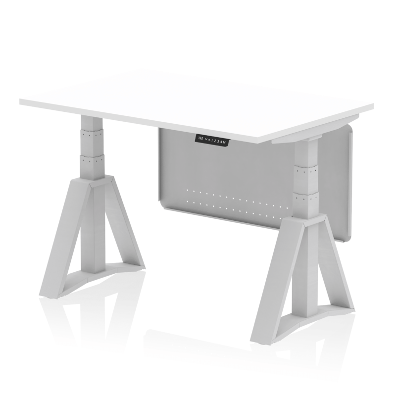 Air Height Adjustable Desk without Cable Ports With Steel Modesty Panel With Piste Foot - Image 9