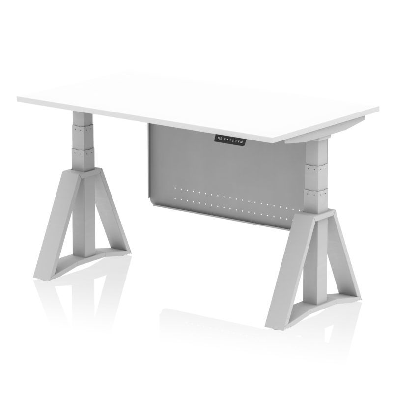 Air Height Adjustable Desk without Cable Ports With Steel Modesty Panel With Piste Foot - Image 10