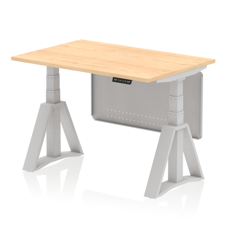Air Height Adjustable Desk without Cable Ports With Steel Modesty Panel With Piste Foot - Image 13