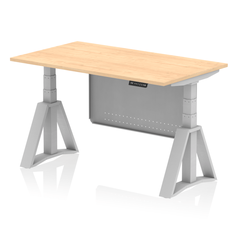 Air Height Adjustable Desk without Cable Ports With Steel Modesty Panel With Piste Foot - Image 14