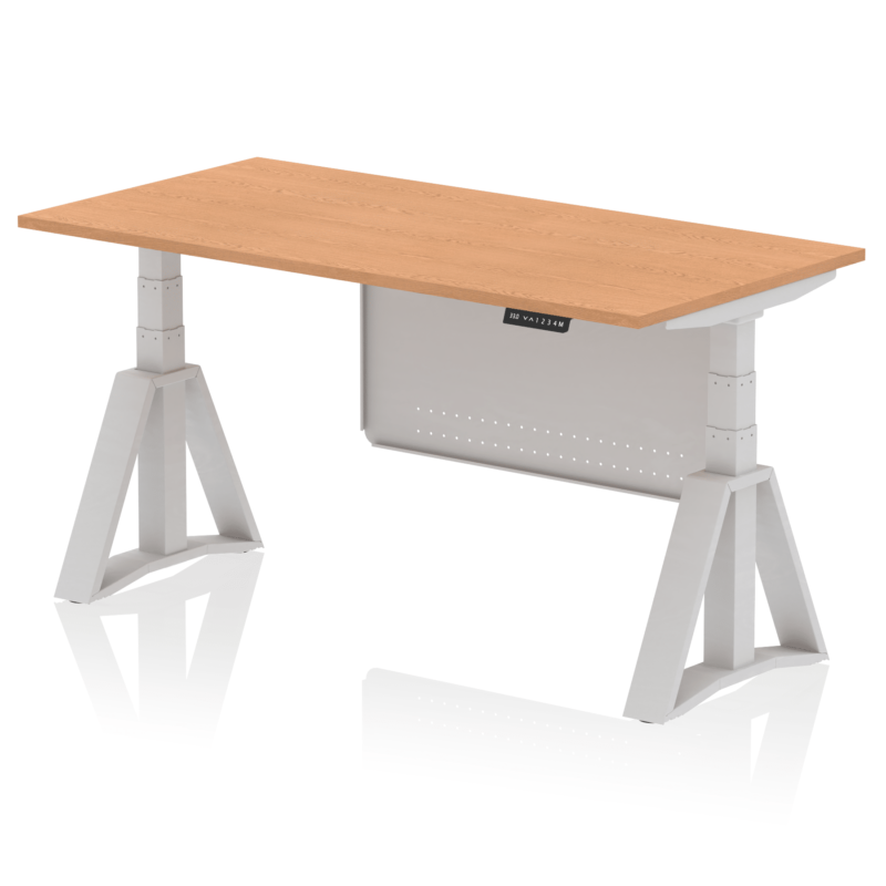 Air Height Adjustable Desk without Cable Ports With Steel Modesty Panel With Piste Foot - Image 19