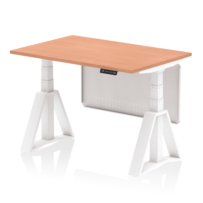 Air Height Adjustable Desk without Cable Ports With Steel Modesty Panel With Piste Foot - Image 21