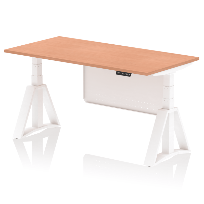 Air Height Adjustable Desk without Cable Ports With Steel Modesty Panel With Piste Foot - Image 23