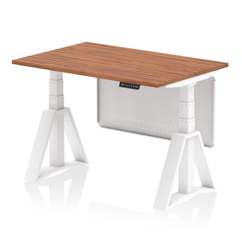 Air Height Adjustable Desk without Cable Ports With Steel Modesty Panel With Piste Foot - Image 25