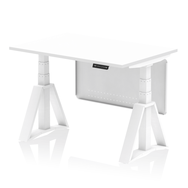 Air Height Adjustable Desk without Cable Ports With Steel Modesty Panel With Piste Foot - Image 29