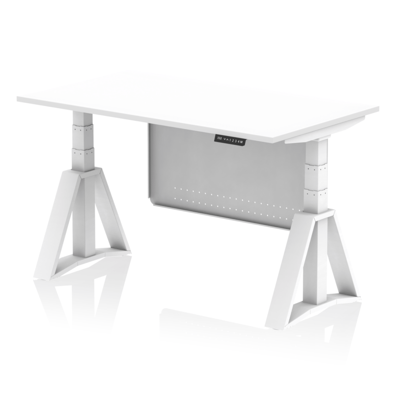 Air Height Adjustable Desk without Cable Ports With Steel Modesty Panel With Piste Foot - Image 30