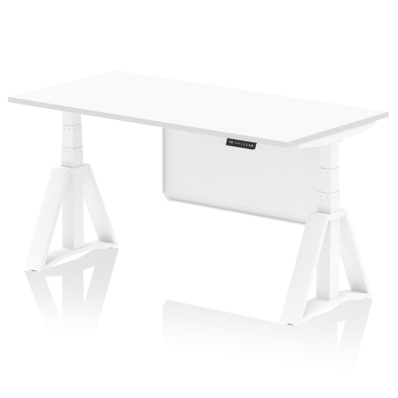 Air Height Adjustable Desk without Cable Ports With Steel Modesty Panel With Piste Foot - Image 31