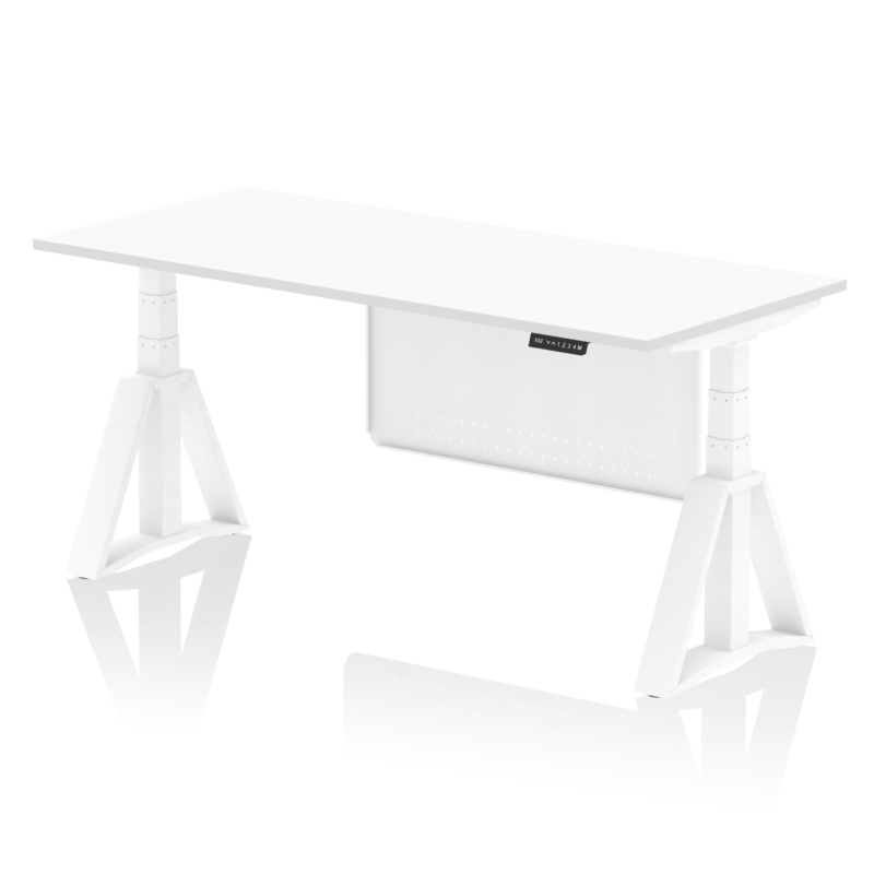 Air Height Adjustable Desk without Cable Ports With Steel Modesty Panel With Piste Foot - Image 32