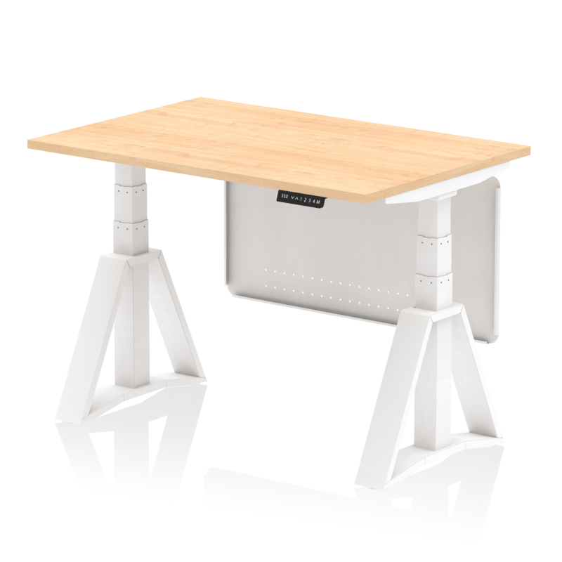 Air Height Adjustable Desk without Cable Ports With Steel Modesty Panel With Piste Foot - Image 33