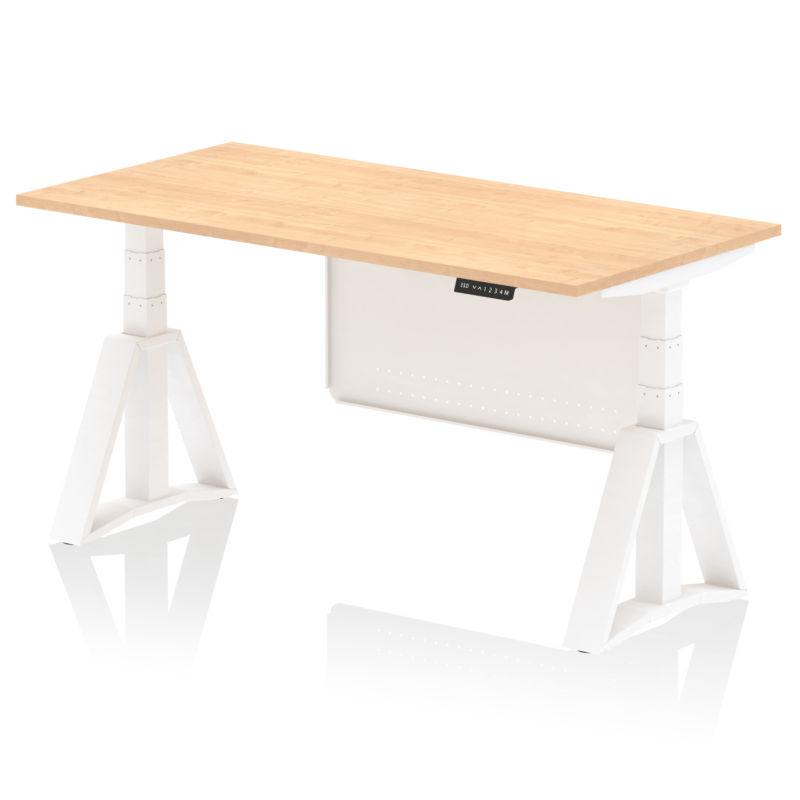 Air Height Adjustable Desk without Cable Ports With Steel Modesty Panel With Piste Foot - Image 35