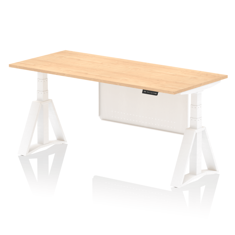 Air Height Adjustable Desk without Cable Ports With Steel Modesty Panel With Piste Foot - Image 36