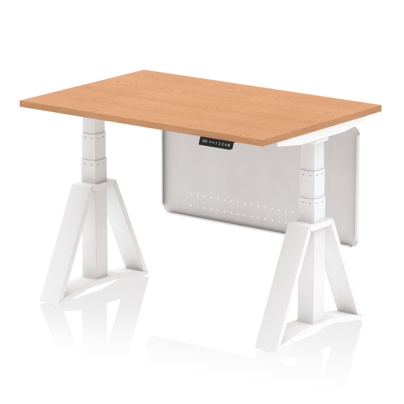 Air Height Adjustable Desk without Cable Ports With Steel Modesty Panel With Piste Foot - Image 37