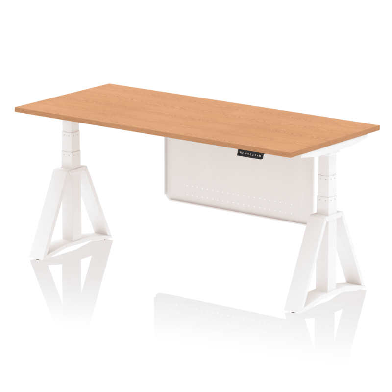 Air Height Adjustable Desk without Cable Ports With Steel Modesty Panel With Piste Foot - Image 40