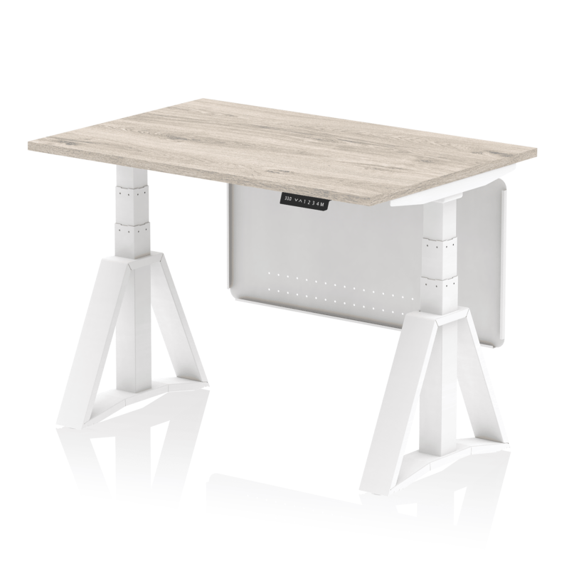 Air Height Adjustable Desk without Cable Ports With Steel Modesty Panel With Piste Foot - Image 42