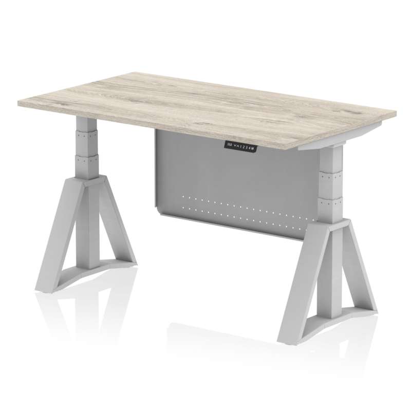 Air Height Adjustable Desk without Cable Ports With Steel Modesty Panel With Piste Foot - Image 43