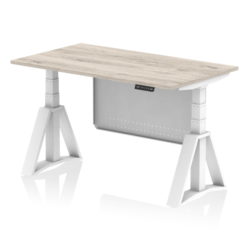 Air Height Adjustable Desk without Cable Ports With Steel Modesty Panel With Piste Foot - Image 44