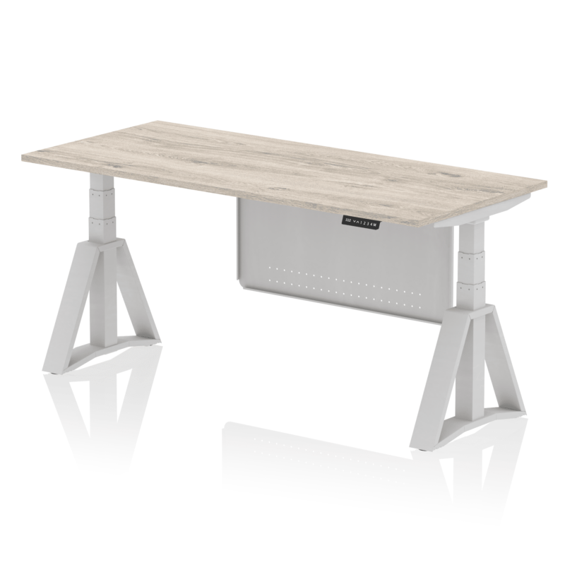 Air Height Adjustable Desk without Cable Ports With Steel Modesty Panel With Piste Foot - Image 47