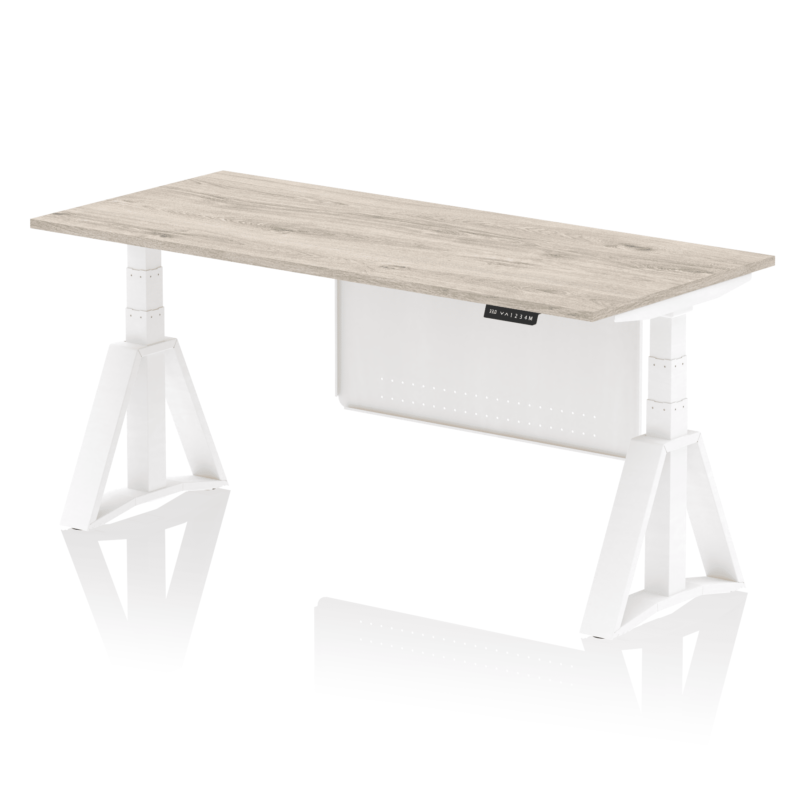 Air Height Adjustable Desk without Cable Ports With Steel Modesty Panel With Piste Foot - Image 48